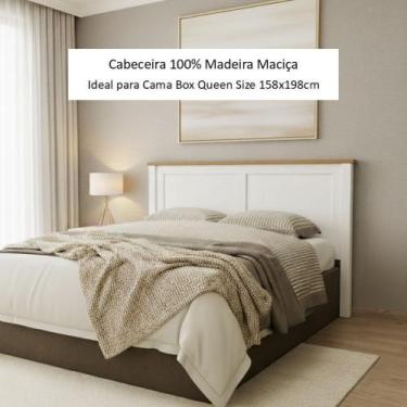 Imagem de Cabeceira Casal 1,60m 100% Madeira Maciça - Linha Topázio - Finestra M