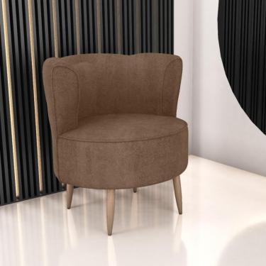 Imagem de Poltrona Para Sala De Recepção Ceará Veludo Marrom