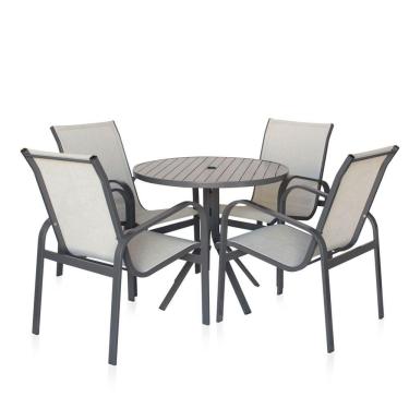 Imagem de Conjunto 1 Mesa + 4 Cadeiras Para área Externa - Graffite