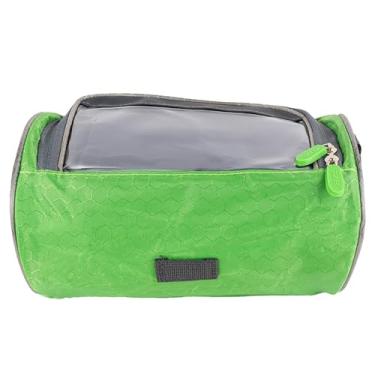 Imagem de RidingRush Bolsa para guidão de bicicleta com suporte de telefone, bolsa impermeável com moldura frontal de bicicleta com tela sensível ao toque de TPU para smartphones de até 18 cm, bolsa de