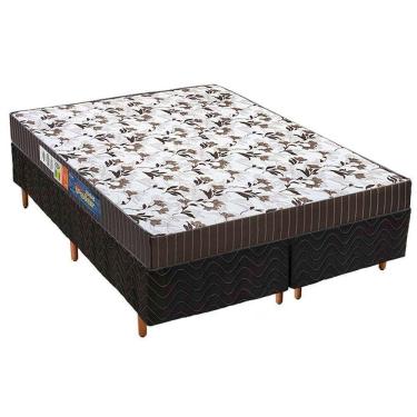 Imagem de Cama Box Queen: Colchão Espuma Polar D33 Pérola + Base Crc Fantasy Black(158x198)