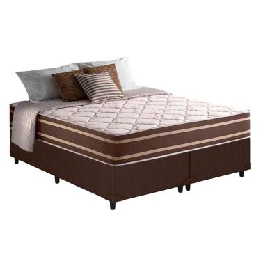 Imagem de Cama Box King: Colchão Molas Anjos Superlastic Duo Sono + Base Crc Courano Brown(193X203)