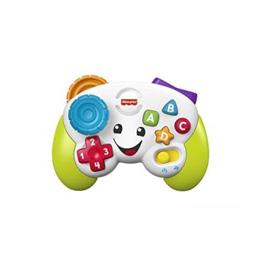 Imagem de Fisher-Price Laugh & Learn Game & Learn Controller, versão em inglês do Reino Unido, brinquedo musical com luzes e conteúdo de aprendizagem para bebês e crianças de 6 a 36 meses, FWG12