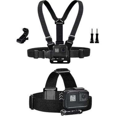 Imagem de Peitoral para câmera de ação compatível com GoPro Hero 13, 12, 11, 10, 9, 8, Max, Go Pro Hero 7, 6, 5, 4, Session, 3+, 3, Hero (2018), Fusion, DJI Osmo