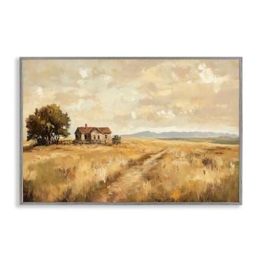 Imagem de Stupell Industries Arte giclée emoldurada cinza Western Landscape Farmhouse Hill, design por Petal Prints Design, 20 x 30