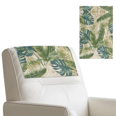Imagem de Menostgox Capas de encosto de cabeça para poltronas reclináveis de couro à prova d'água, protetor de encosto de cabeça, antiderrapante, fácil de instalar, capa reclinável para cabeça 43 x 68 cm, verde