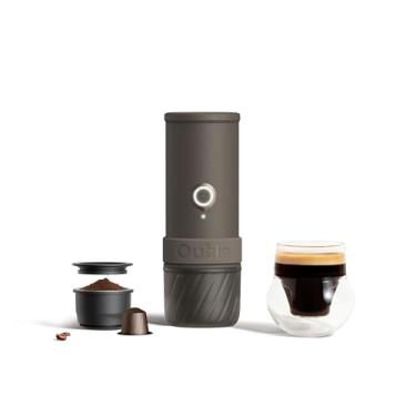 Imagem de OutIn Mino Máquina de café expresso elétrica portátil, mini cafeteira de acampamento para viagem, máquina de café de bolso com aquecimento automático, adaptador para café moído e cápsulas NS