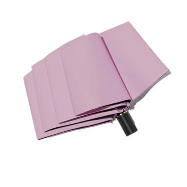 Imagem de barenx Guarda-chuva elegante, guarda-chuva dobrável automático premium, guarda-chuva com proteção UV, guarda-chuva compacto - 8/10/24/60 costelas, 8 nervuras, alça dourada, rosa