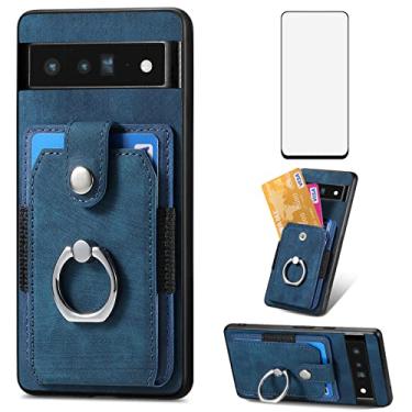 Imagem de Asuwish Capa de celular para Google Pixel 6 Pro com protetor de tela de vidro temperado e suporte fino para cartão de crédito celular de couro Pixel6Pro Pixel6 XL 6XL Pixle 6Pro 5G feminino masculino