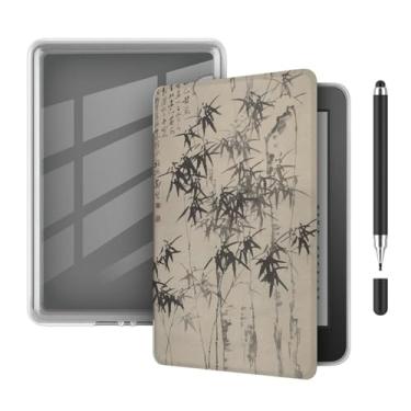 Imagem de Akacy Capa transparente e macia com padrão pintado para Kindle paperwhite de 6,8 polegadas 11 geração (modelos 2021, modelos M2L3EK). Capa traseira de borracha TPU de silicone flexível e fina, com