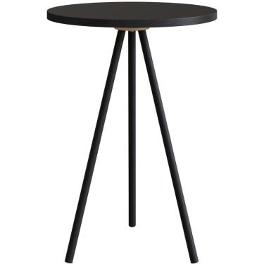 Imagem de Mesa Lateral Redonda Artesano 48,5 Cm (altura) Em Mdp Estrutura Metálica Em Aço Preto