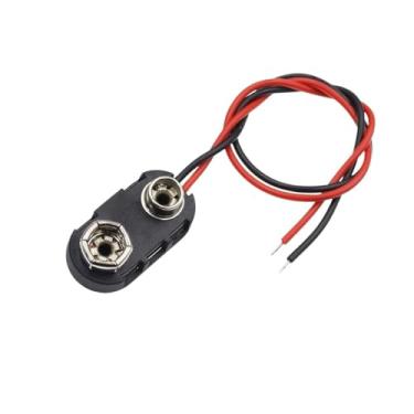 Imagem de Conector 9V Clipe de alimentação DC Jack macho fêmea jacaré clipe adaptador cabo suporte de fio (revestimento rígido, 5 peças)