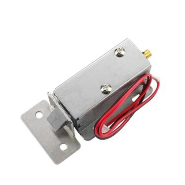 Imagem de Fechadura eletrônica pequena DC12V DC 24v trava de controle solenoide pode desbloquear manualmente a fechadura da porta do armário da gaveta OROAOBOMT (trava de 24v e fivela)