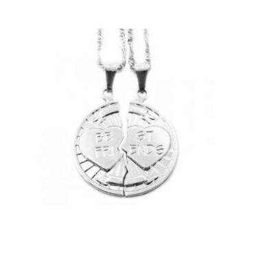 Imagem de Colar Cordão Best Friends Amigas Unissex Níquel - Milena Folheados