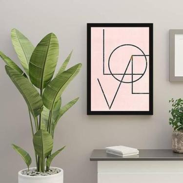 Imagem de Quadro Decorativo Love - Fundo Rosê 34x23cm - Quadros On-Line, N/a, A4