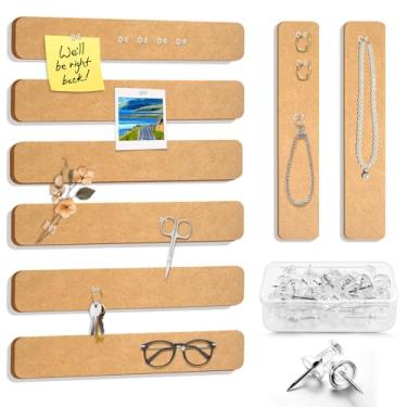 Imagem de 8 peças placa de cortiça placa de feltro alternativa placa de cortiça para paredes quadro de avisos leve autoadesivo