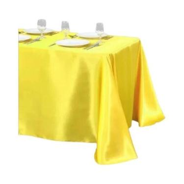 Imagem de Toalha De Mesa De Cetim Em Cor Sólida Para Aniversário Casamento Banqu