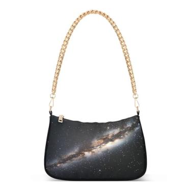 Imagem de CEBUGI Bolsas transversais femininas bolsa de ombro céu estrelado bolsa clutch elegante com alça de corrente