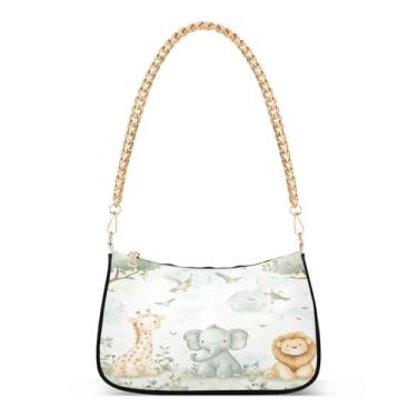 Imagem de CEBUGI Bolsas transversais para mulheres, bolsa de ombro com animais fofos, bolsa de mão elegante com alça de corrente