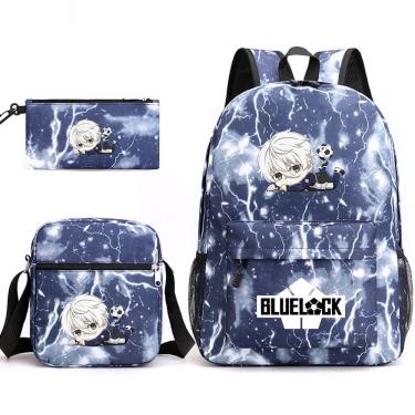 Imagem de Conjunto de mochilas escolares Blues Locks Nagis Seishiros para crianças