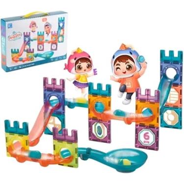 Imagem de Brinquedo Blocos de Montar 54 Peças Coloridos Plástico Infantil Educativo Criativo Construção Desenvolvimento Cognitivo Crianças 3 Anos