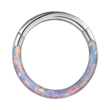 Imagem de Argola De Titânio Com Opala Para Nariz, Septo, Clicker, Segmento Artic