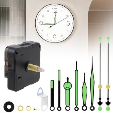 Imagem de MovFlax Kit de mecanismo de relógio silencioso de quartzo de comprimento de eixo de 22 mm com 3 conjuntos de ponteiros brilhantes de 5,5/7,1/7,1 polegadas para bricolagem/reparo, comprimento da rosca