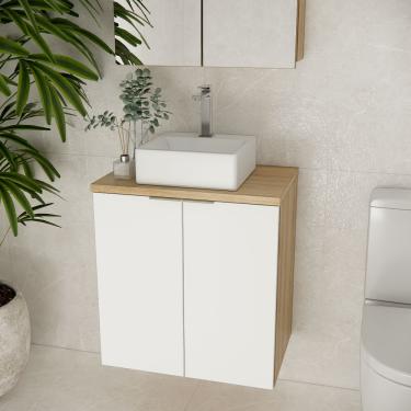 Imagem de Gabinete Nature 60cm Estilare Gab4008 Carvalho/branco