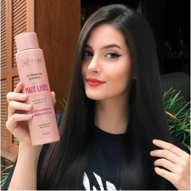 Imagem de Shampoo Para Cabelos Lisos e Alisados Sem Sal vegano pote grande 500 m