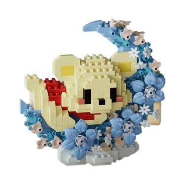 Imagem de Blocos De Montar Mini Panda E Raposa, Modelo De Montagem Flor E Lua, B