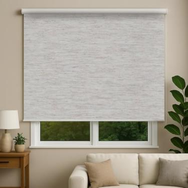 Imagem de Persiana Cortina Rolo Blecaute 1.40x1.40m - Tecido Mescla de Linho Blackout,para Sala Quarto Escritório Residencial e Comercial (Direito)