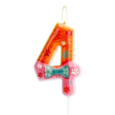 Imagem de SAVITA Vela de Aniversário Raposa, Adorável Desenho Animado Vela Numérica Decoração de Bolo com Tema Animal para Festas Aniversário Chá Bebê e Comemorações (Número 4)