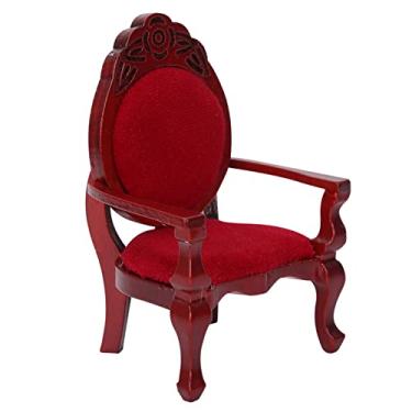 Imagem de Cryfokt Cadeira de Casa de Bonecas Em Miniatura Vintage Artesanal Requintada Material de Madeira Seguro Acessório de Casa de Boneca Perfeita