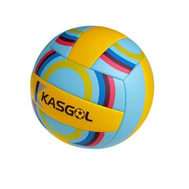 Imagem de Bola de Vôlei Kasgol Nº5 Tamanho Padrão Azul e Amarelo para Treino e Jogo