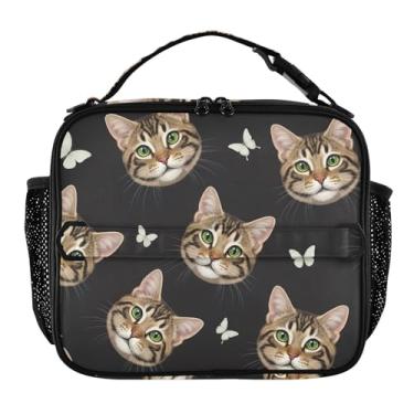 Imagem de Lancheira vibrante de gatos fofos para mulheres, meninas, lancheira masculina e infantil, lancheira para trabalho, bolsa térmica de alimentos portátil para meninos