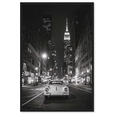 Imagem de Decoração de parede de viagem com impressão em tela Good Old New York por Art Remedy, moldura preta, 40 x 61 cm