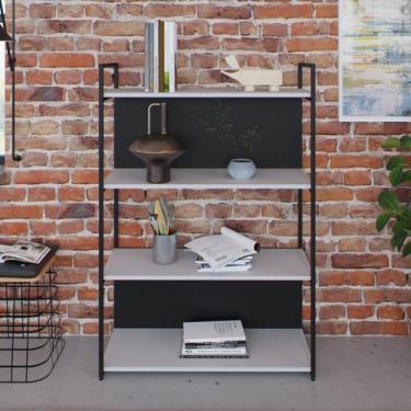 Imagem de Estante com 4 Prateleiras 118x80x33cm com Fundo Yon - Metalig