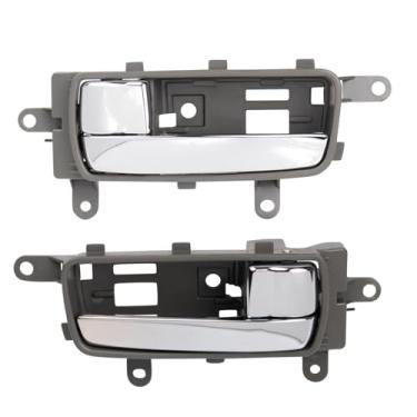 Imagem de TRQ Conjunto de maçanetas internas esquerda e direita do lado do motorista e do passageiro compatível com Nissan Sentra 2007-2012