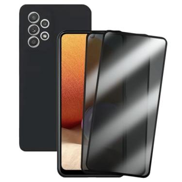 Imagem de Kit 2 Películas de Privacidade Anti Espião + Capa Preta para Samsung Galaxy A32 4G, Vidro Temperado 3D