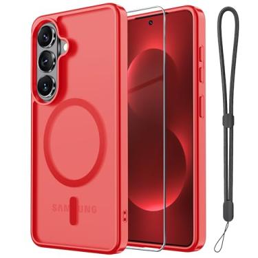 Imagem de Janmitta Capa magnética para Samsung Galaxy S26+ Plus, com protetor de tela, compatível com MagSafe, proteção contra quedas de grau militar, capa de telefone fosca translúcida fina à prova de choque