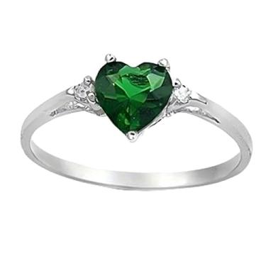 Imagem de Elegante anel de noivado romântico em formato de coração de zircônia para mulheres, casamentos, datas, joias presentes para amantes (várias cores opcionais), 8, Cobre, Zircônia cúbica