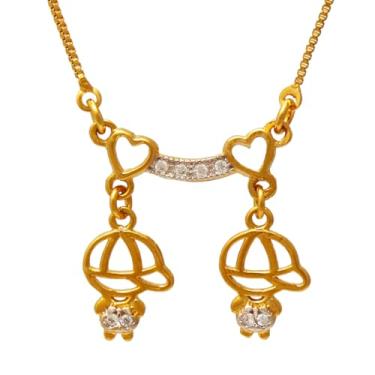 Imagem de Colar de Filhos Mãe de Dois Meninos com Corações Folheado Em Ouro 18K Softjoias