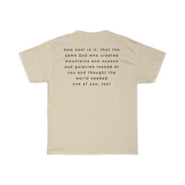 Imagem de Camiseta Cristã Feminina Solta De Manga Curta Com Estampa Inspiradora 