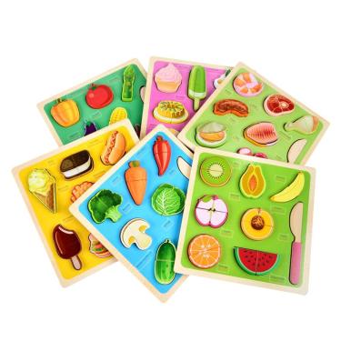 Imagem de Conjunto de brinquedos magnéticos para corte de frutas, cozinha de madeira para crianças