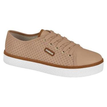 Imagem de Tênis Feminino Moleca Casual Delicado Furinhos Plataforma Conforto, Nu