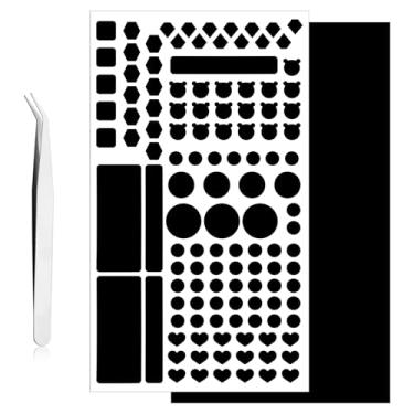 Imagem de 2 adesivos bloqueadores de luz com pinça, adesivos blackout para escurecimento eletrônico de luz, filtros de LED, capas de bloqueio para roteadores, relógios e aparelhos elétricos (1 recorte + 1 sem