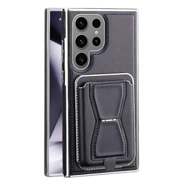 Imagem de Capa de couro genuíno para Samsung Galaxy S25/S25 Plus/S25 Ultra, capa carteira magnética com suporte destacável para cartão