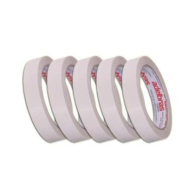 Imagem de Fita Adesiva Fina Dupla Face Transparente 18X30 Kit 5 - Redomma