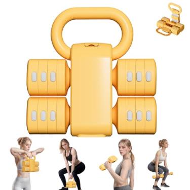 Imagem de Flexella Conjunto de kettlebell ajustável, conjuntos de kettlebell de peso livre 4 em 1 (2,5 kg, 3,5 kg, 4,5 kg, 5,5 kg) para mulheres, conjunto de 2 halteres para treinamento de ginástica em casa
