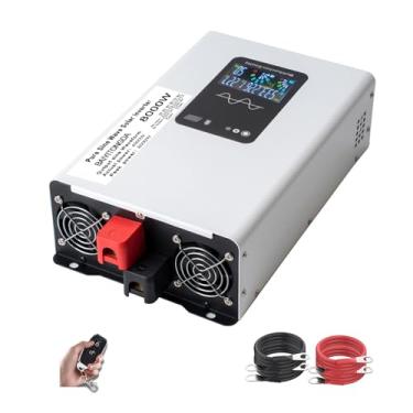 Imagem de Inversor de onda senoidal pura de 8000W, conversor DC 12V-96V para AC 120V/240V, inversor de alta eficiência com 2 tomadas AC e controle remoto para residências, trailers,96V to 220V 60Hz